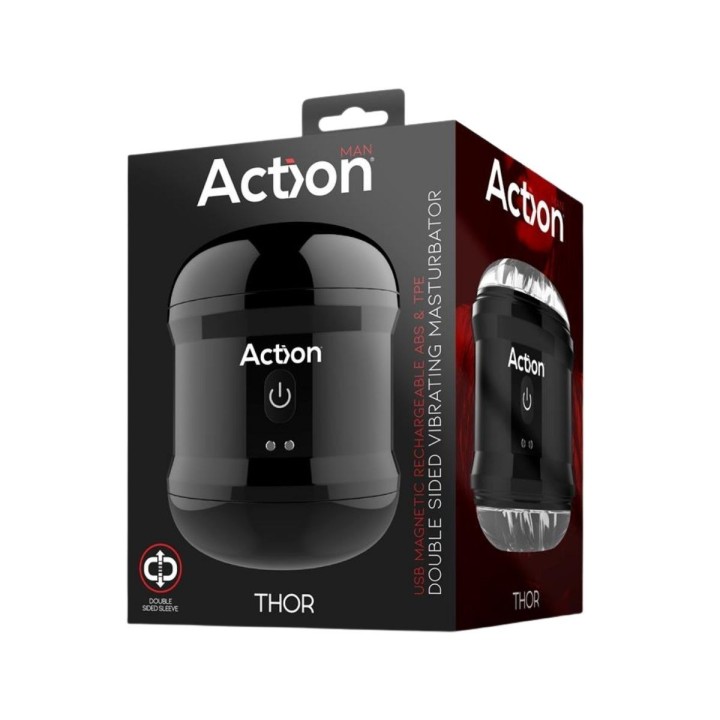 Packaging oficial del masturbador ACTION Thor.
