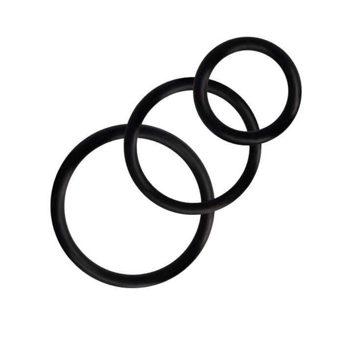 Vista de los tres anillos con sus tamaños progresivos.