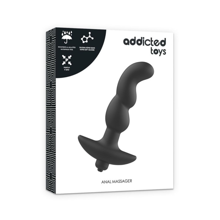 Packaging frontal del masajeador anal ADDICTED TOYS.