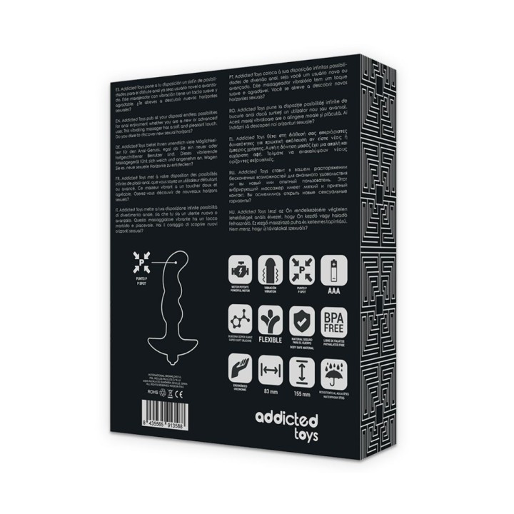 Parte trasera del packaging del masajeador anal Punto P.