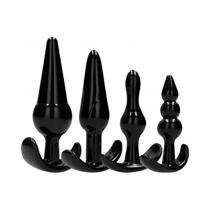 Set ADDICTED TOYS de 4 plugs anales cónicos en silicona negra.