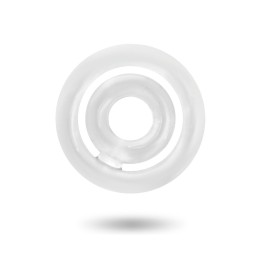 Anillo doble Potenz Clear en silicona blanca para pene y testículos de ADDICTED TOYS.