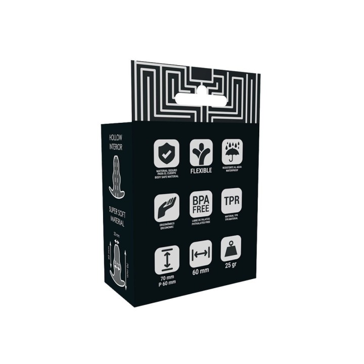 Vista trasera del packaging del dilatador anal ADDICTED TOYS.