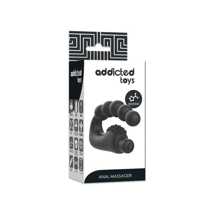 Packaging frontal del masajeador anal prostático ADDICTED TOYS.