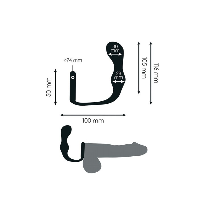 Medidas y forma de uso del plug con anillo Addicted Toys