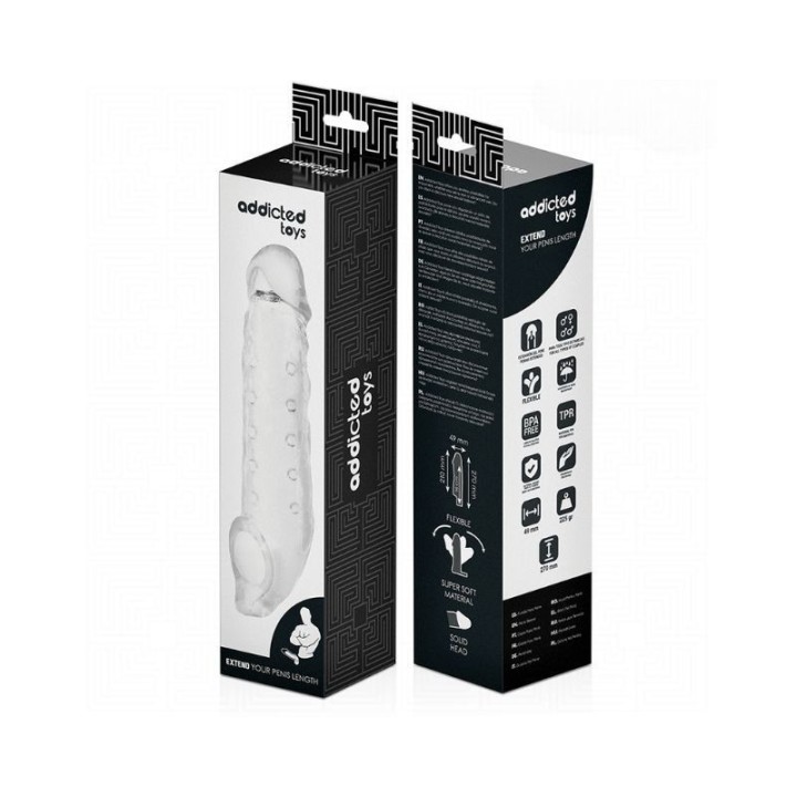 Packaging de la funda pene Addicted Toys Talla S