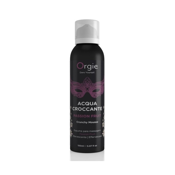 Envase de Acqua Fruta de  la Pasión, la espuma crepitante de Orgie, 150 ml.