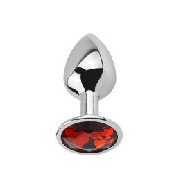 Plug anal Afterdark talla M con joya rojo rubí, elegante y seguro.