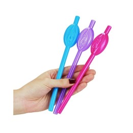 Pajitas con vagina en varios colores de Lovetoy, ideales para tus fiestas