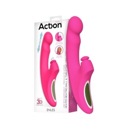 Action Enles vibrador con Beating ball, Thrusting, up down y función calor y su Presentación en caja