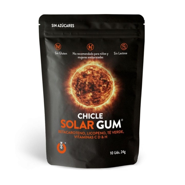 Packaging 10 pastillas chicles sabor Tropical Wug Gum - Bronceado