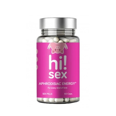 Bote de Cápsulas de Hi! Sex Afrodisíaca, las cápsulas que despertarán la pasión para todos, sea del genero que sea.