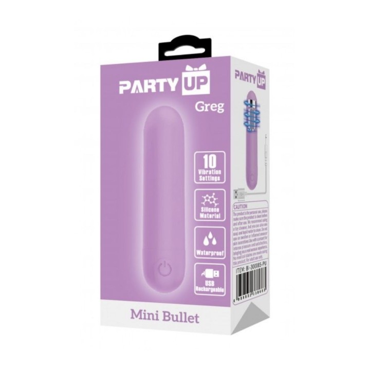 Packaging oficial del Bala Greg de Party Up