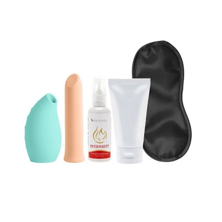 Vista del contenido del Lover Kit peach, de Spleasures Kits.