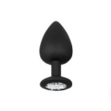 Plug anal Afterdark talla S de silicona negra con joya brillante en su acabado