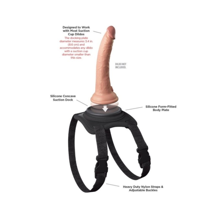 Harness de Muslo y colocación fácil de dildo con ventosa en la base del Arnés