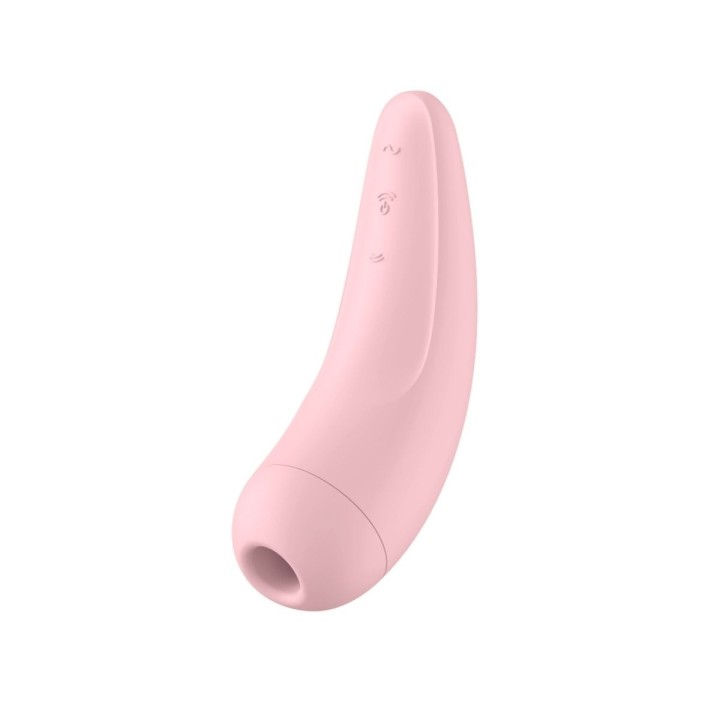 Vista principal del Curvy +2 de Satisfyer, ligero y compacto, con la boquilla más cerrada al Curvy +1