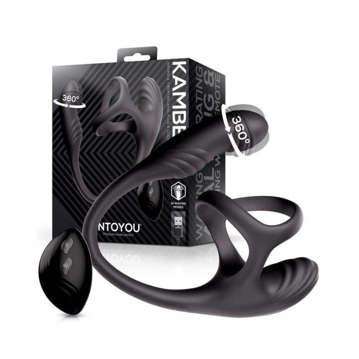 Plug anal con anillo doble Kamber, para la próstata con giro 360º de Intoyou completo