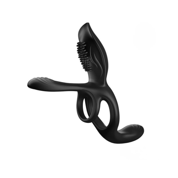 Vista perfil con el accesorio al pene para sentir la vibración en la penetración.