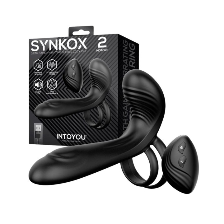 Synkox anillo pene completo con control remoto para disfrutar en pareja de Intoyou