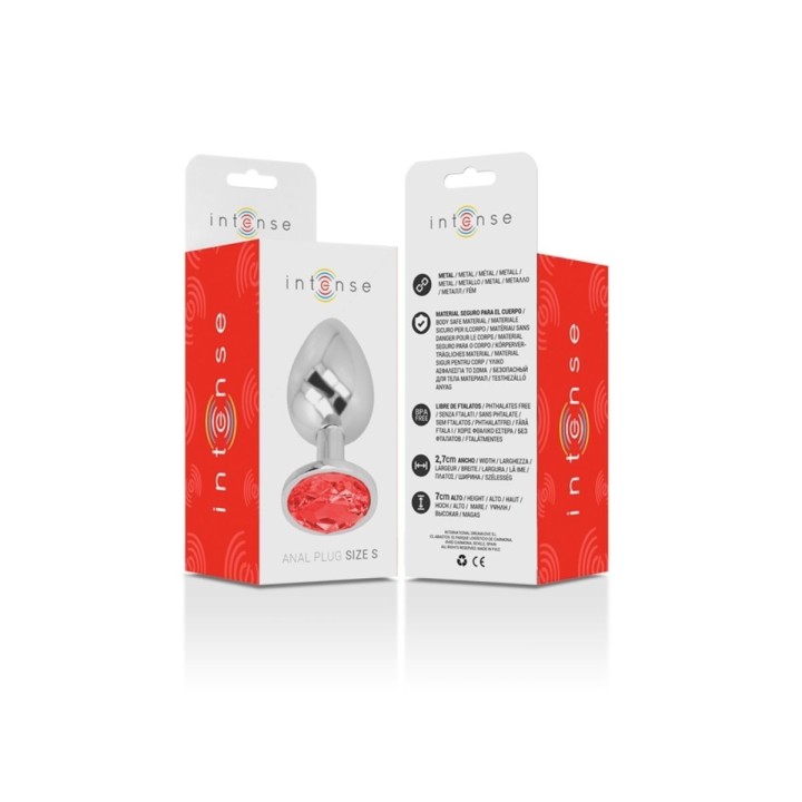 Packaging del plug anal Intense, diseño sofisticado ideal para regalo.