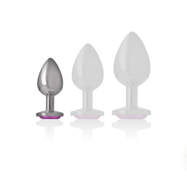 Comparativa de tamaño del plug anal Intense talla S, diseño ergonómico y brillante.