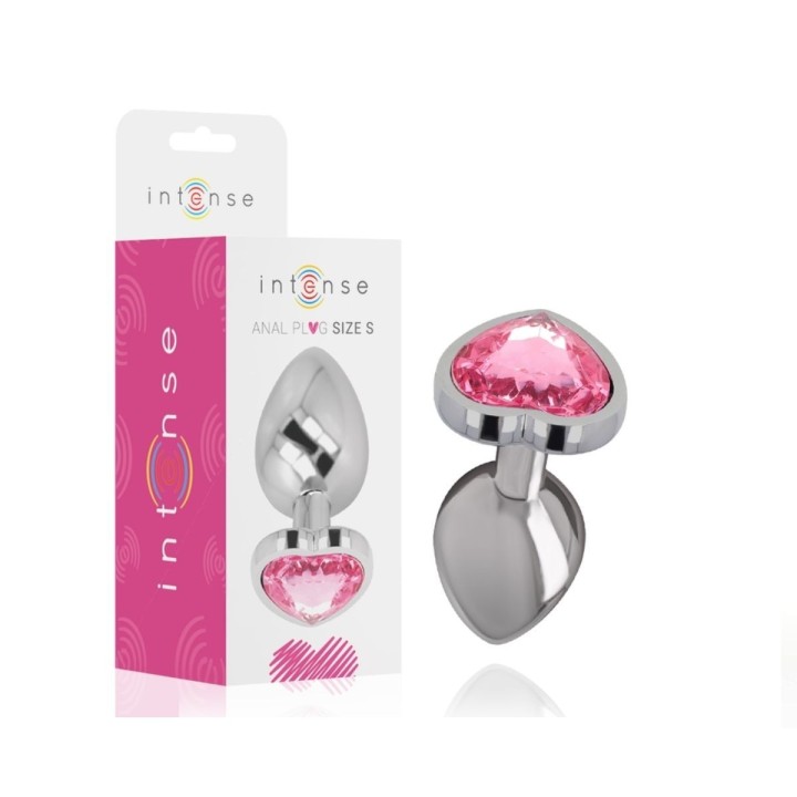 Vista frontal del plug anal Intense con joya blanca, elegancia y estilo erótico.