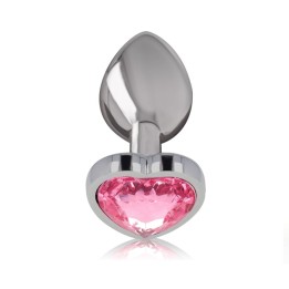 Imagen principal del plug anal Intense metal corazón rosa talla S, lujo y placer combinados.