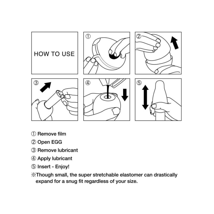 Explicaciones de el forma de empleo al comenzar con los huevos masturbadores de Tenga