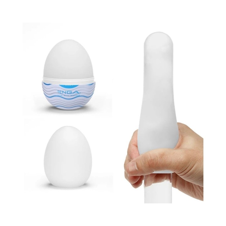 Imagen del modo de uso de los huevos masturbadores de Tenga