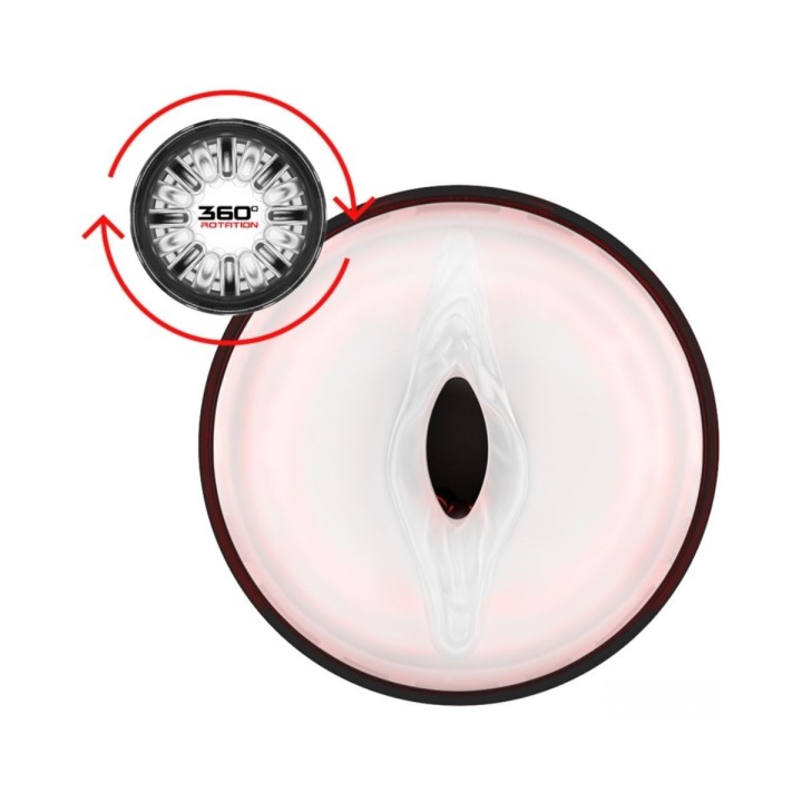 Visual del orificio de entrada cpn forma de vagina del Storm y el interior en su función de rotación.