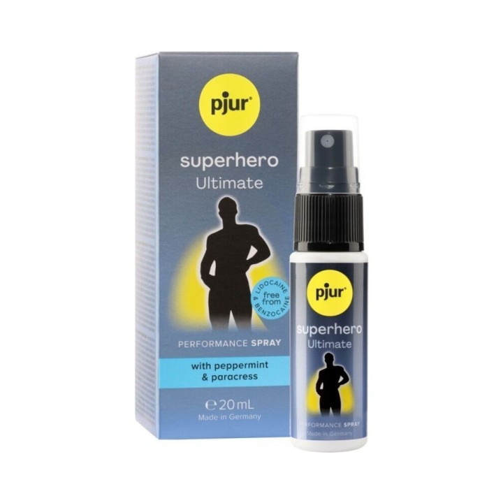 Envase y presentación del Superhero Ultimate Spray Retardante de P´jur 20 ml
