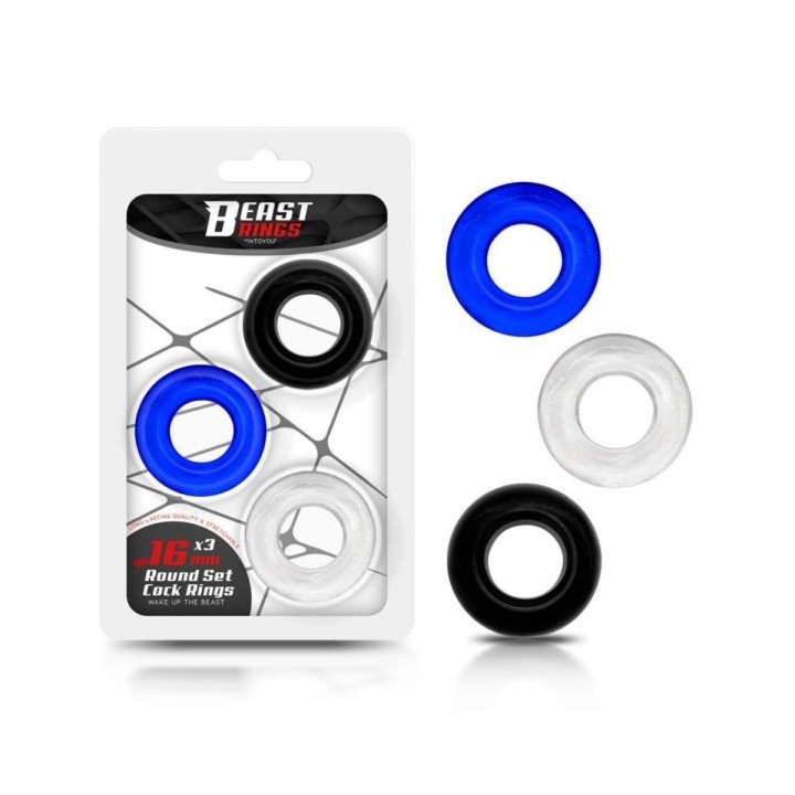 Blister packaging de los 3 anillos de colores de Beast Ring