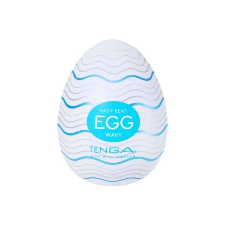 Vista del exterior del huevo masturbador Wavy de Tenga colección Standar