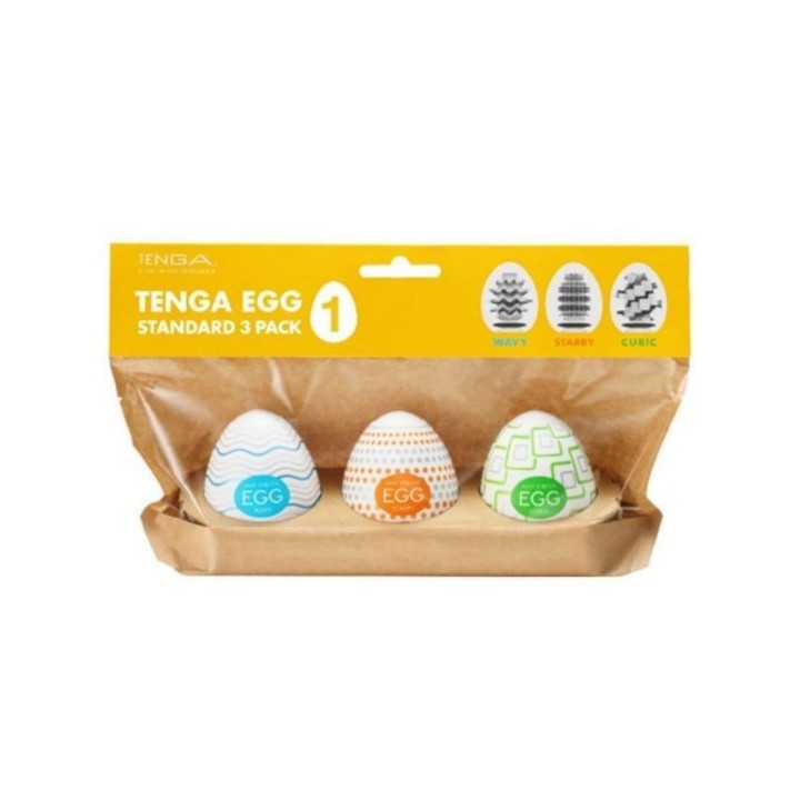 Packaging de los nuevos packs de huevos de Tenga, colección Standar