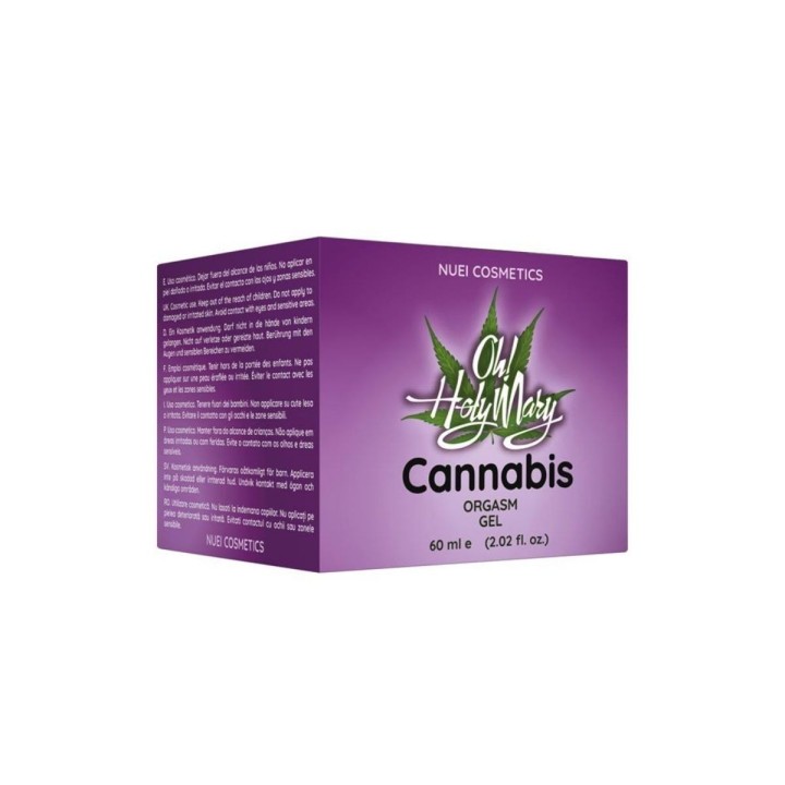 Packaging del Gel Oh Holy Mary, con Cannabis de Nuei Cosmetic