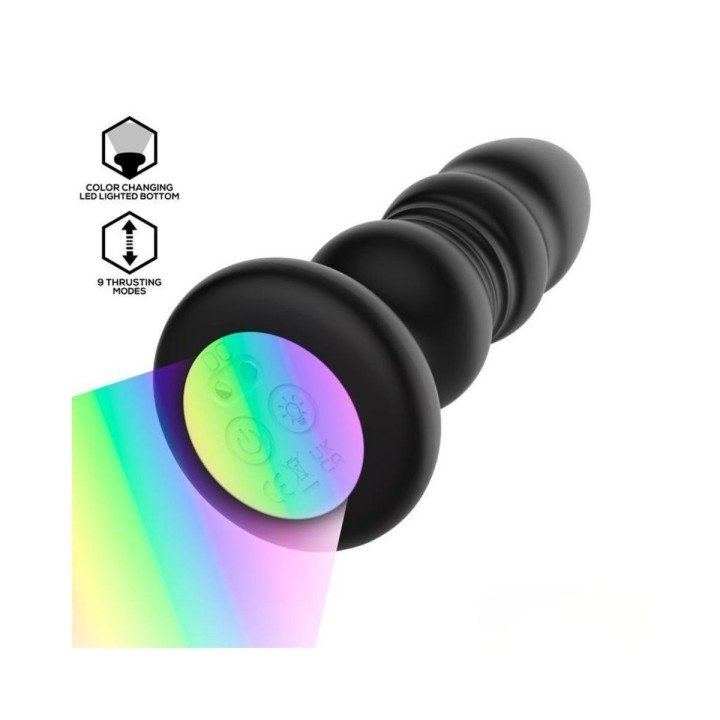 Krax cuenta con 9 modos de vibración y 9 de empuje, aunque sabemos que te llamó la atención su luz led.