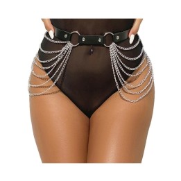 Modelo del Cinturón de Cadenas de cuero negro con cadenas de Subblime