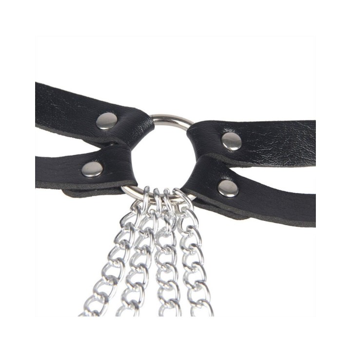 Ajuste de las cadenas a las anillas del Cinturon con anillas y cuero negro de Subblime