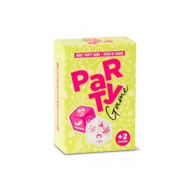 Packaging del Party Game , juego de 3 dados atrevidos.