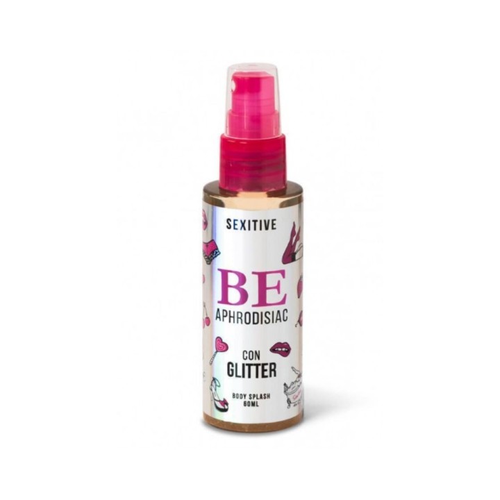 Presentacion del Be Body Splash con feromonas con Glitter de Sexitive de 60 ml