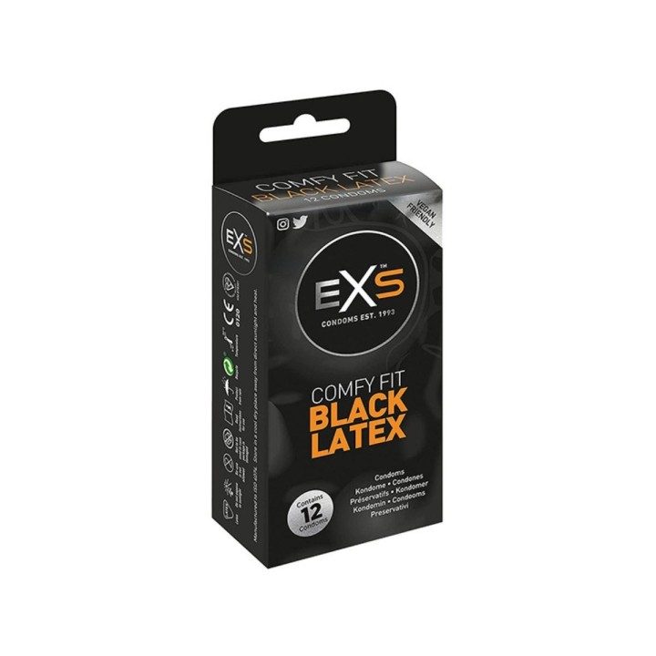 Packaging negro para los preservativos negros de 12 unidades de Exs