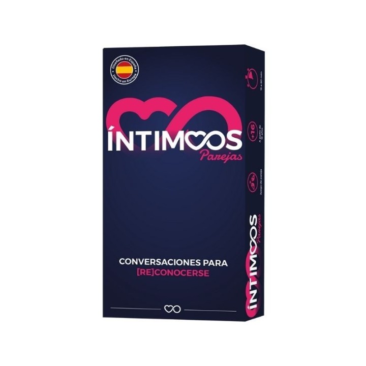 Packaging de Intimoos, 180 cartas y 3 niveles.