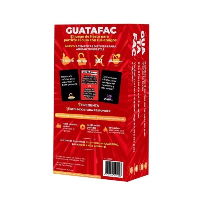 Parte posterior del Packaging