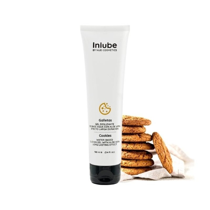 Presentación del Inlube Galleta para zonas íntimas y usar en tu relación, tus juguetes y prácticas orales.