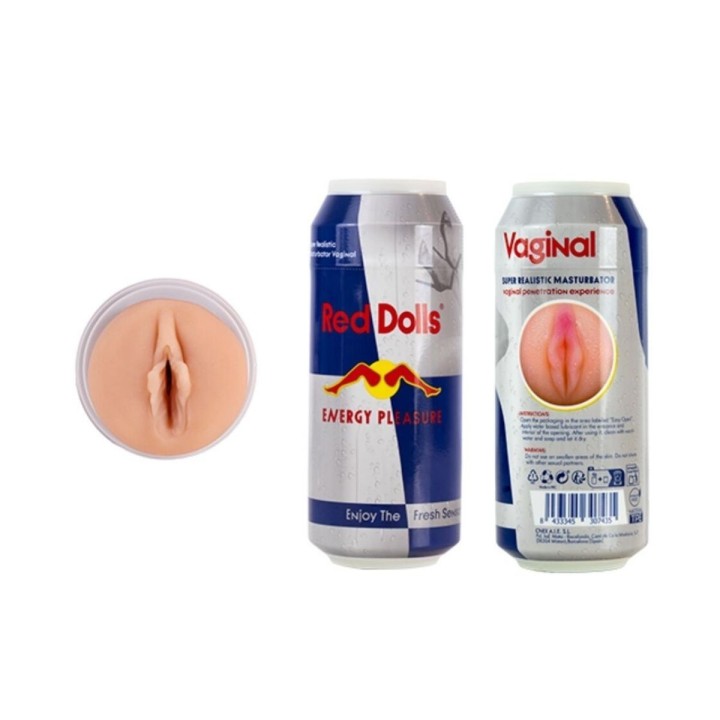 Diferentes vistas del masturbador masculino Red Doll de Alive