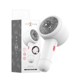 Presentación del Masturbador Griffin,  telescópico con función de empuje y silicona de calidad para un buen deslizamiento.