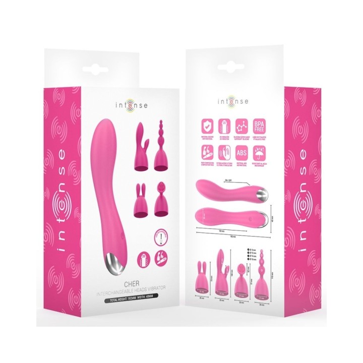 Intense — Cher vibrador con cabezales intercambiables — 20 patrones