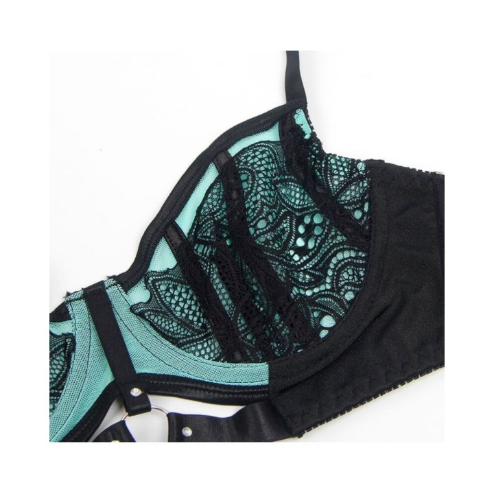 Detalle de la copa del Sujetador Push-up de Malla verde de Subblime