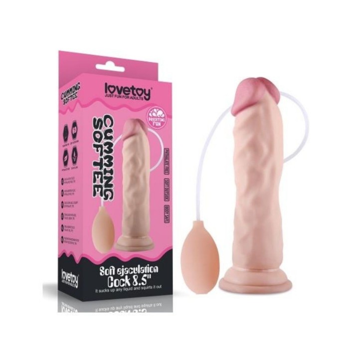 Lovetoy — Dildo  Squirting 8,5"  - 21,6 cm — Color Natural